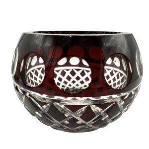 Imperial Estate Crystal Cut To Clear Red Votive Tea Light Candle Holder 3”